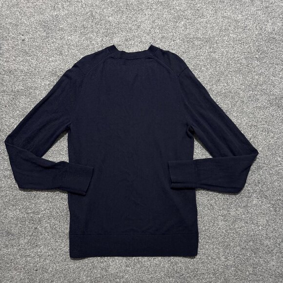 Abercrombie Fitch Sweater Size Small Navy Blue Wool Long Sleeve V-Neck Preppy - Picture 9 of 13